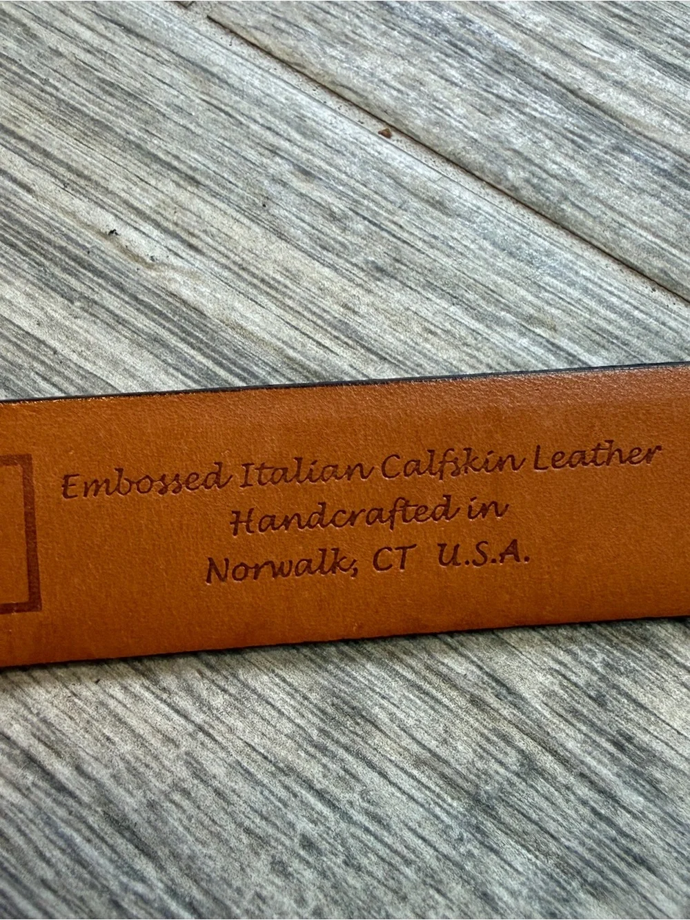 Trafalgar Vintage Leather Belt Embossed Black Italian Calfskin Norwalk CT 38